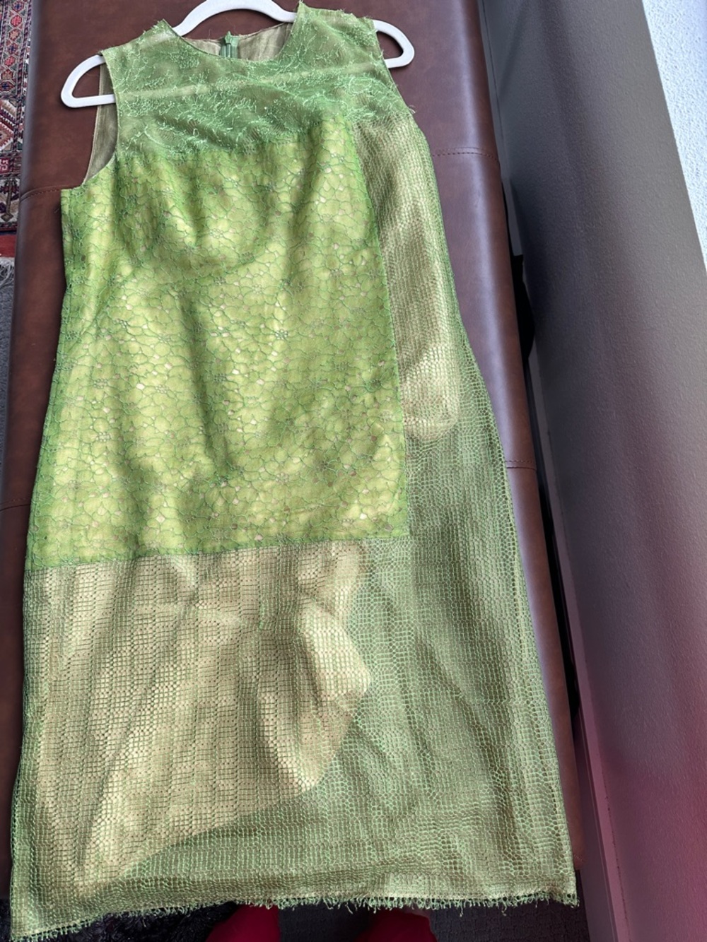 Akris Lime Green Lace Maxi Dress